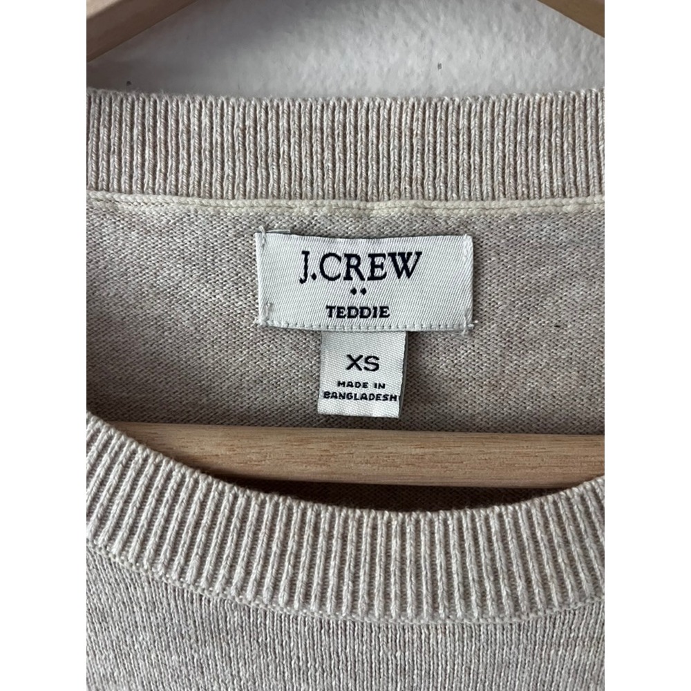 J. Crew Factory Lobster Teddie Sweater Cream 100% Cotton Crew Neck size XS - Picture 8 of 14